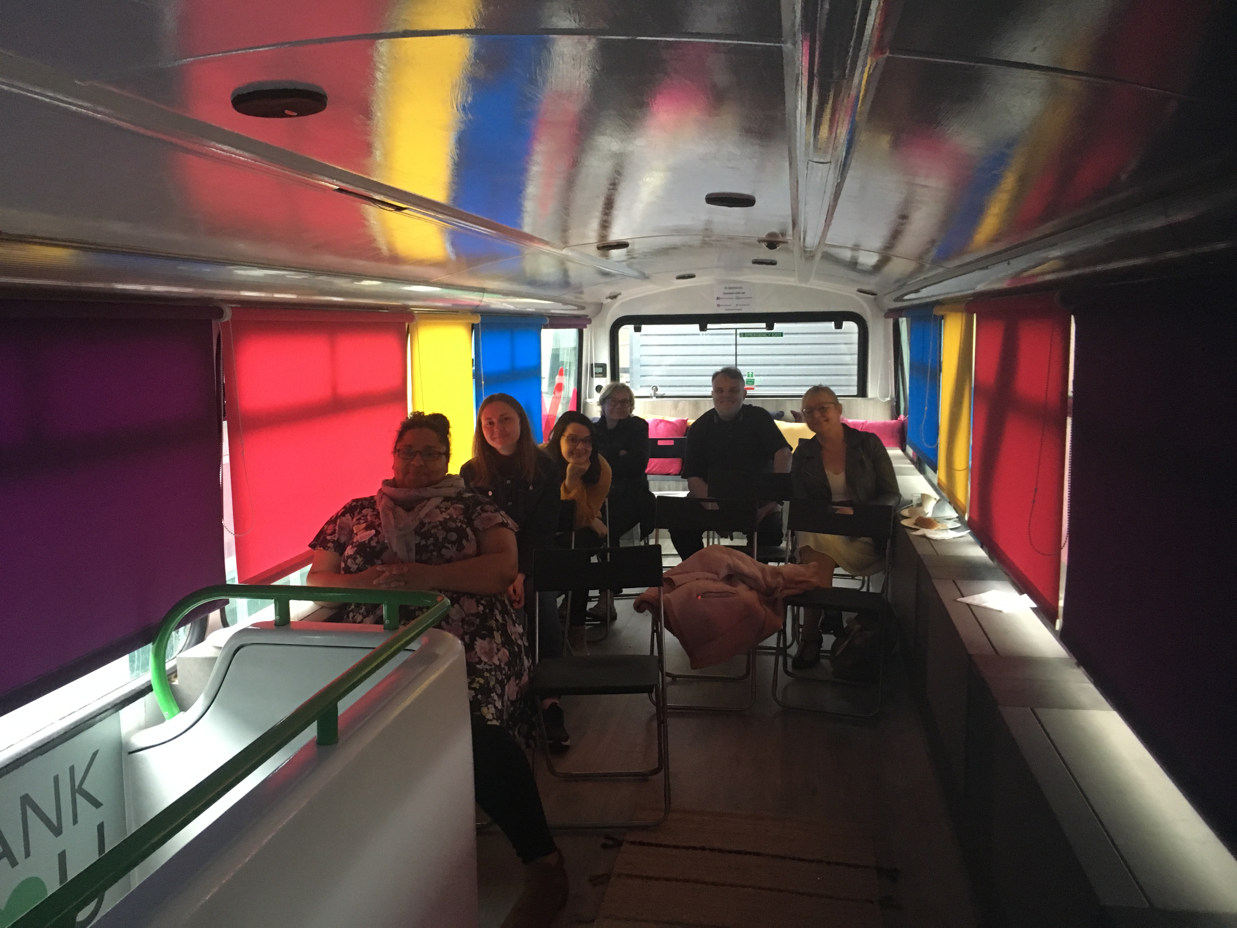 Watching movie smiling