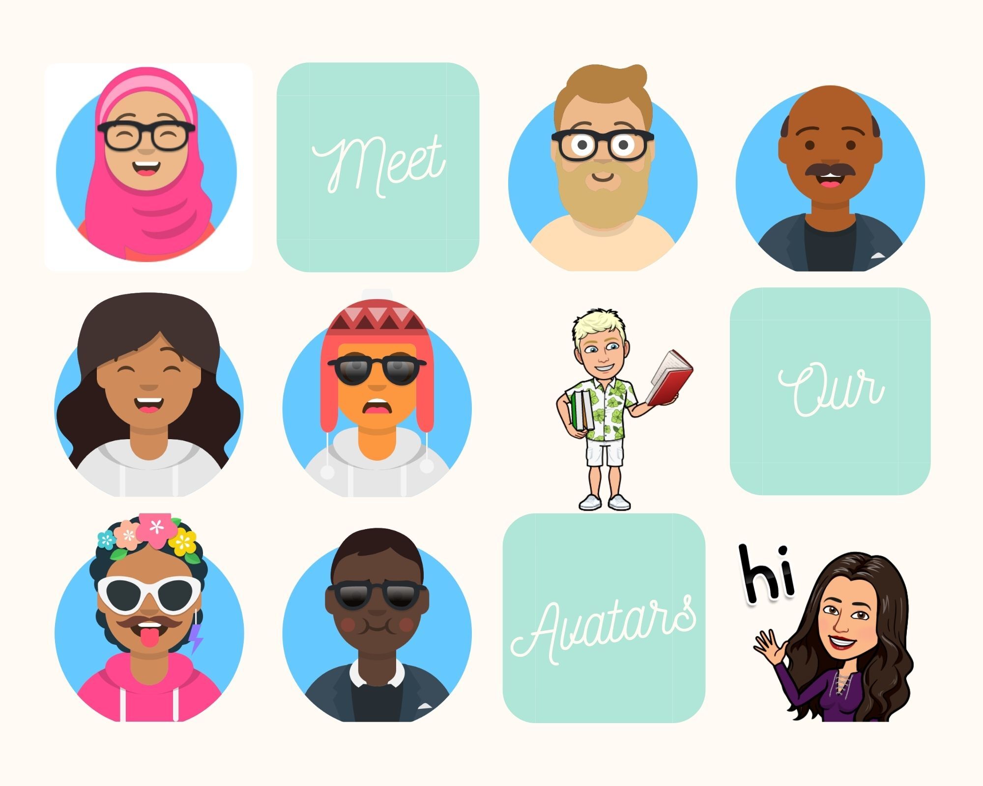 Animated emoji versions of our tutees and tutors