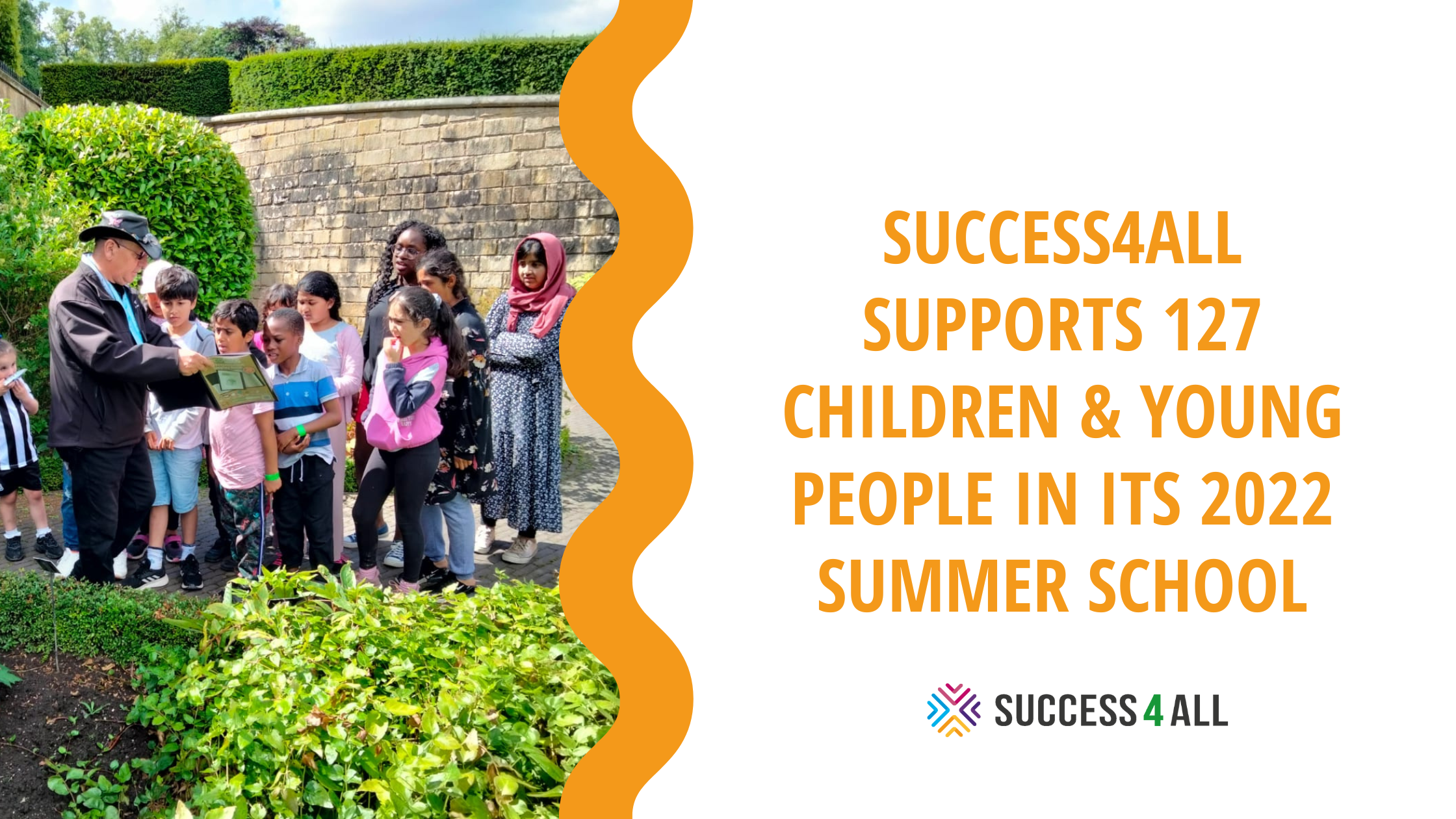 Young people from Success4All's free Summer School visit Alnwick garden.